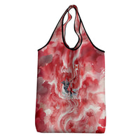 Canada Day Loon And Maple Leaf Grocery Bag Watercolor Nature Scenery Mari Usque Ad Mare Artistic