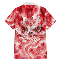 Canada Day Loon And Maple Leaf Hawaiian Shirt Watercolor Nature Scenery Mari Usque Ad Mare Artistic