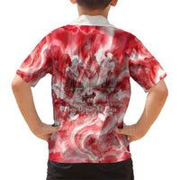 Canada Day Loon And Maple Leaf Kid Hawaiian Shirt Watercolor Nature Scenery Mari Usque Ad Mare Artistic