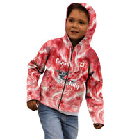 Canada Day Loon And Maple Leaf Kid Hoodie Watercolor Nature Scenery Mari Usque Ad Mare Artistic