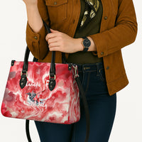 Canada Day Loon And Maple Leaf Leather Bag Watercolor Nature Scenery Mari Usque Ad Mare Artistic