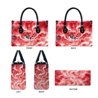 Canada Day Loon And Maple Leaf Leather Bag Watercolor Nature Scenery Mari Usque Ad Mare Artistic