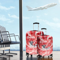 Canada Day Loon And Maple Leaf Luggage Cover Watercolor Nature Scenery Mari Usque Ad Mare Artistic