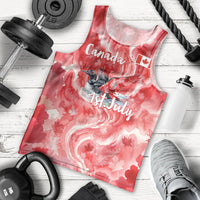 Canada Day Loon And Maple Leaf Men Tank Top Watercolor Nature Scenery Mari Usque Ad Mare Artistic