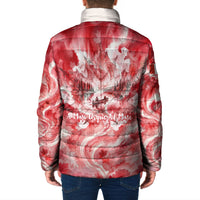 Canada Day Loon And Maple Leaf Padded Jacket Watercolor Nature Scenery Mari Usque Ad Mare Artistic