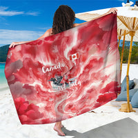Canada Day Loon And Maple Leaf Sarong Watercolor Nature Scenery Mari Usque Ad Mare Artistic