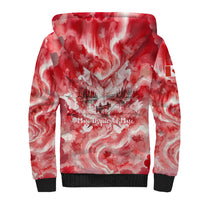 Canada Day Loon And Maple Leaf Sherpa Hoodie Watercolor Nature Scenery Mari Usque Ad Mare Artistic