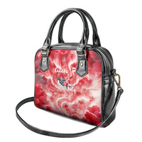Canada Day Loon And Maple Leaf Shoulder Handbag Watercolor Nature Scenery Mari Usque Ad Mare Artistic