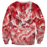 Canada Day Loon And Maple Leaf Sweatshirt Watercolor Nature Scenery Mari Usque Ad Mare Artistic