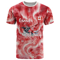 Canada Day Loon And Maple Leaf T Shirt Watercolor Nature Scenery Mari Usque Ad Mare Artistic