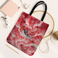 Canada Day Loon And Maple Leaf Tote Bag Watercolor Nature Scenery Mari Usque Ad Mare Artistic