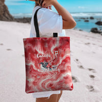 Canada Day Loon And Maple Leaf Tote Bag Watercolor Nature Scenery Mari Usque Ad Mare Artistic