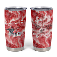 Canada Day Loon And Maple Leaf Tumbler Cup Watercolor Nature Scenery Mari Usque Ad Mare Artistic
