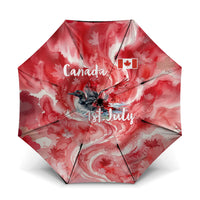 Canada Day Loon And Maple Leaf Umbrella Watercolor Nature Scenery Mari Usque Ad Mare Artistic