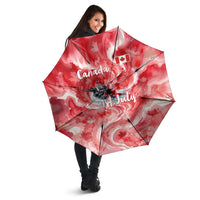 Canada Day Loon And Maple Leaf Umbrella Watercolor Nature Scenery Mari Usque Ad Mare Artistic