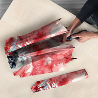 Canada Day Loon And Maple Leaf Umbrella Watercolor Nature Scenery Mari Usque Ad Mare Artistic