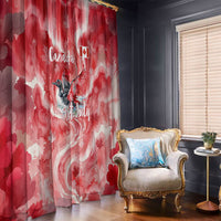 Canada Day Loon And Maple Leaf Window Curtain Watercolor Nature Scenery Mari Usque Ad Mare Artistic
