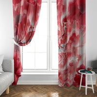 Canada Day Loon And Maple Leaf Window Curtain Watercolor Nature Scenery Mari Usque Ad Mare Artistic