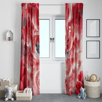 Canada Day Loon And Maple Leaf Window Curtain Watercolor Nature Scenery Mari Usque Ad Mare Artistic