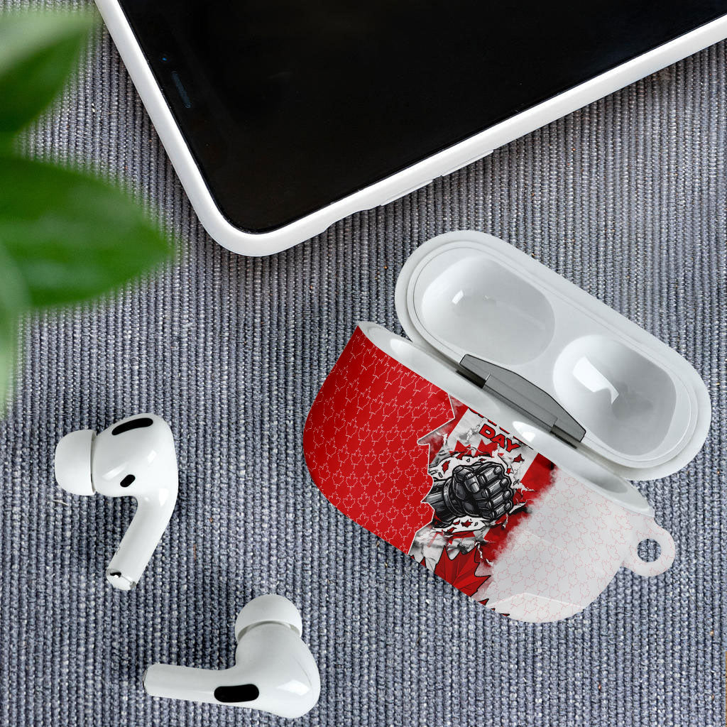 Canada Day AirPods Case Patriotic Maple Leaf - Robotic Fist