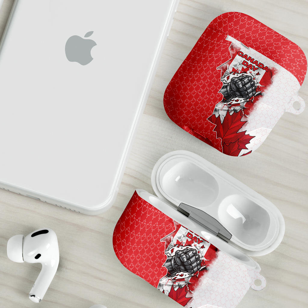 Canada Day AirPods Case Patriotic Maple Leaf - Robotic Fist