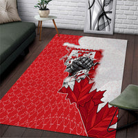 Canada Day Area Rug Patriotic Maple Leaf - Robotic Fist