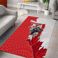 Canada Day Area Rug Patriotic Maple Leaf - Robotic Fist