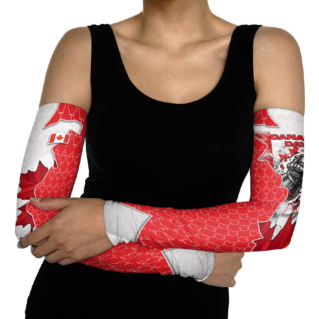 Canada Day Arm Sleeves Patriotic Maple Leaf - Robotic Fist