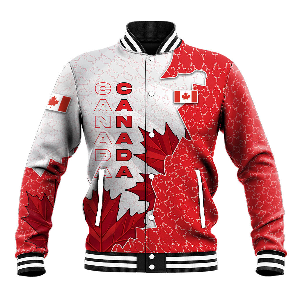 Canada Day Baseball Jacket Patriotic Maple Leaf - Robotic Fist