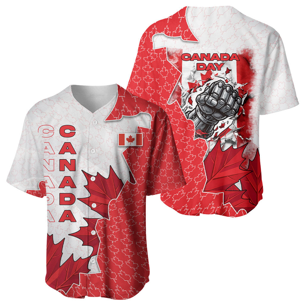 Canada Day Baseball Jersey Patriotic Maple Leaf - Robotic Fist