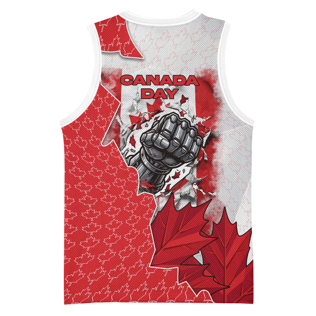 Canada Day Basketball Jersey Patriotic Maple Leaf - Robotic Fist