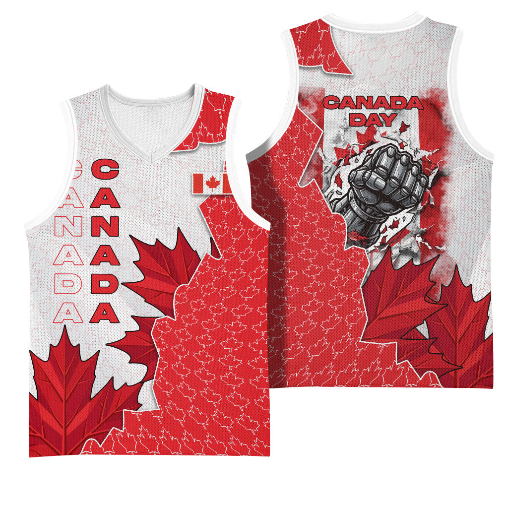 Canada Day Basketball Jersey Patriotic Maple Leaf - Robotic Fist