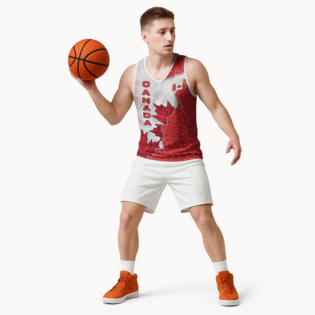 Canada Day Basketball Jersey Patriotic Maple Leaf - Robotic Fist