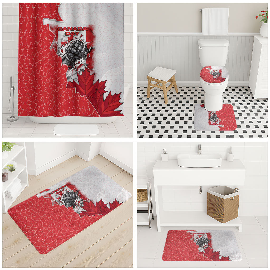 Canada Day Bathroom Set Patriotic Maple Leaf - Robotic Fist