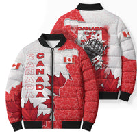 Canada Day Bomber Puffer Jacket Patriotic Maple Leaf - Robotic Fist