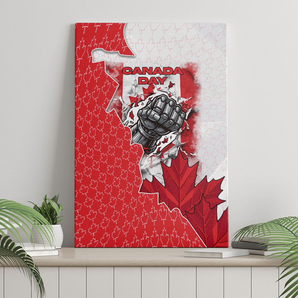 Canada Day Canvas Wall Art Patriotic Maple Leaf - Robotic Fist