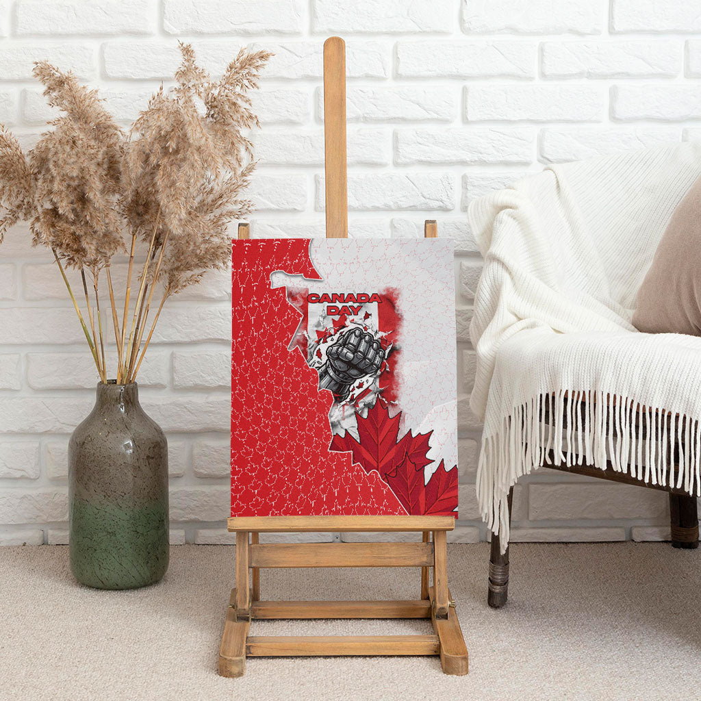Canada Day Canvas Wall Art Patriotic Maple Leaf - Robotic Fist