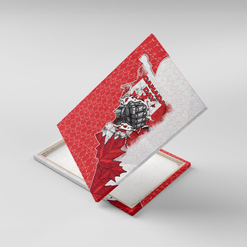 Canada Day Canvas Wall Art Patriotic Maple Leaf - Robotic Fist