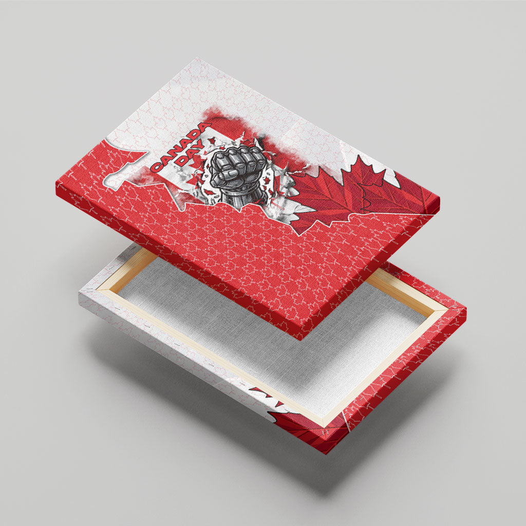 Canada Day Canvas Wall Art Patriotic Maple Leaf - Robotic Fist