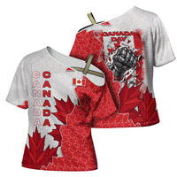 Canada Day Cross Shoulder Shirt Patriotic Maple Leaf - Robotic Fist