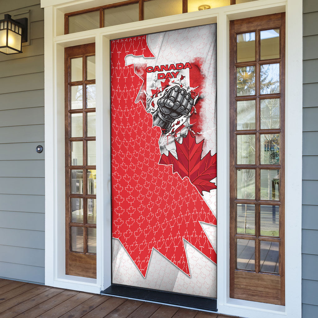 Canada Day Door Cover Patriotic Maple Leaf - Robotic Fist