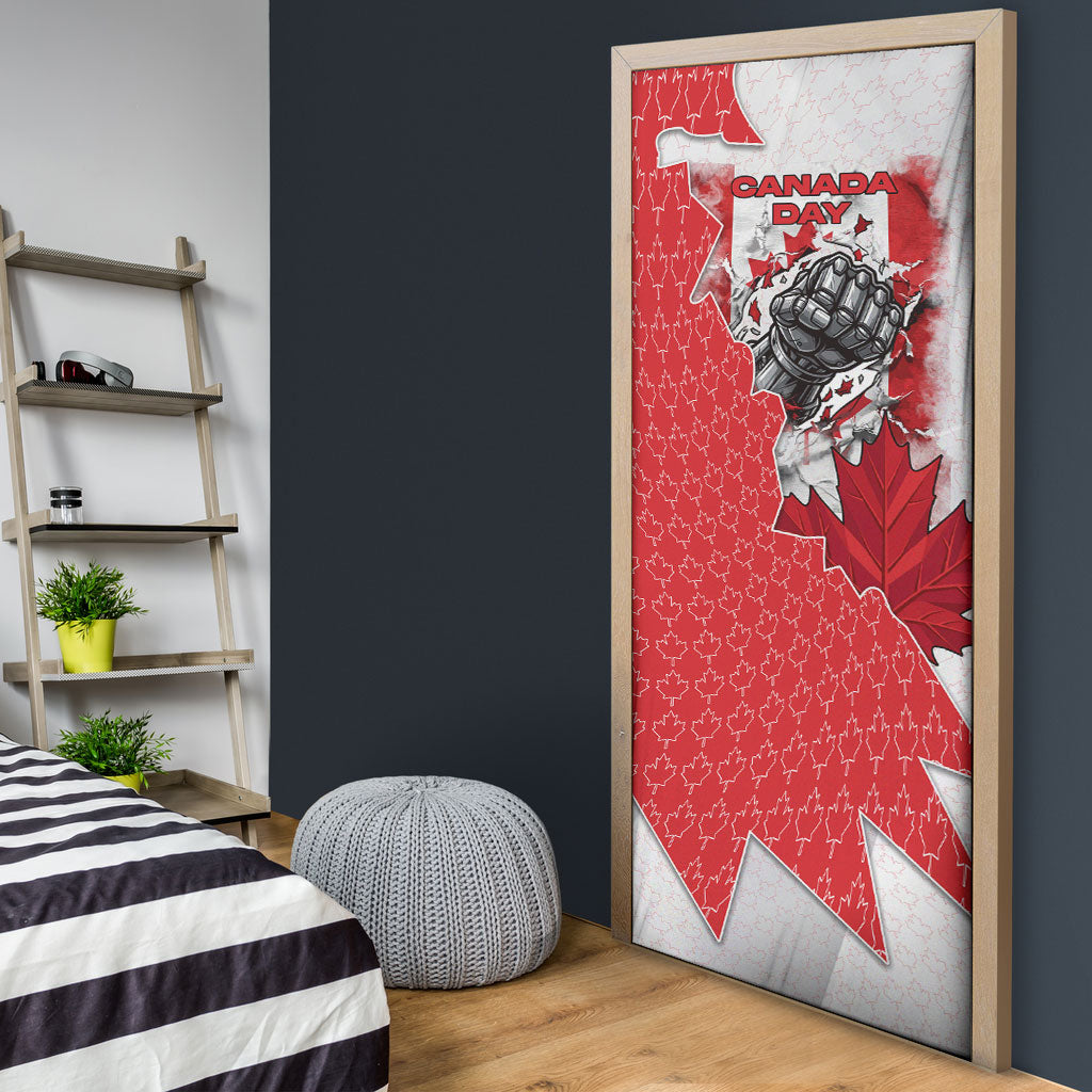 Canada Day Door Cover Patriotic Maple Leaf - Robotic Fist