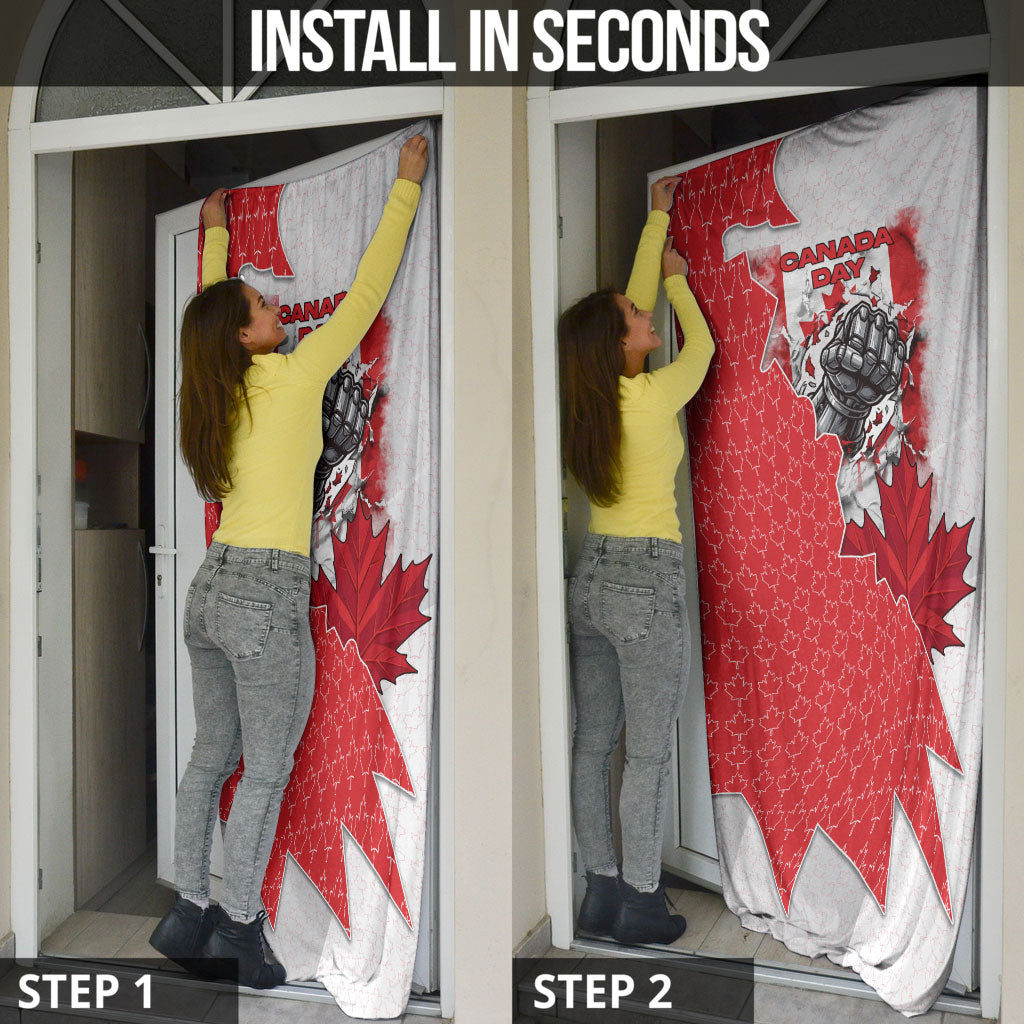Canada Day Door Cover Patriotic Maple Leaf - Robotic Fist