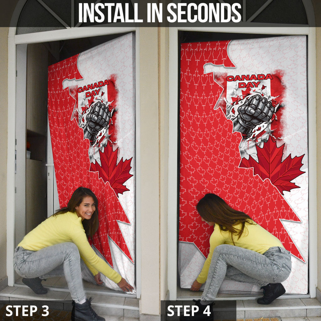 Canada Day Door Cover Patriotic Maple Leaf - Robotic Fist