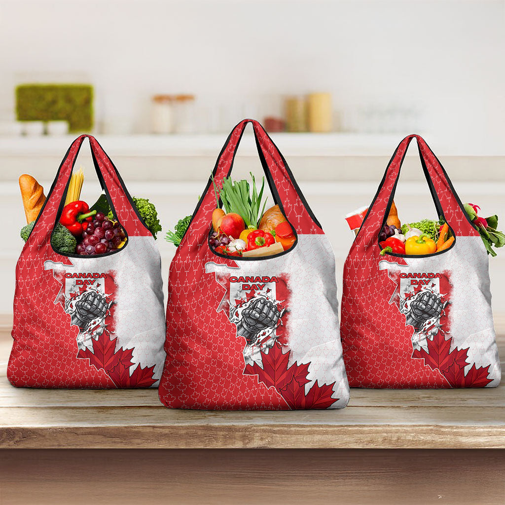 Canada Day Grocery Bag Patriotic Maple Leaf - Robotic Fist