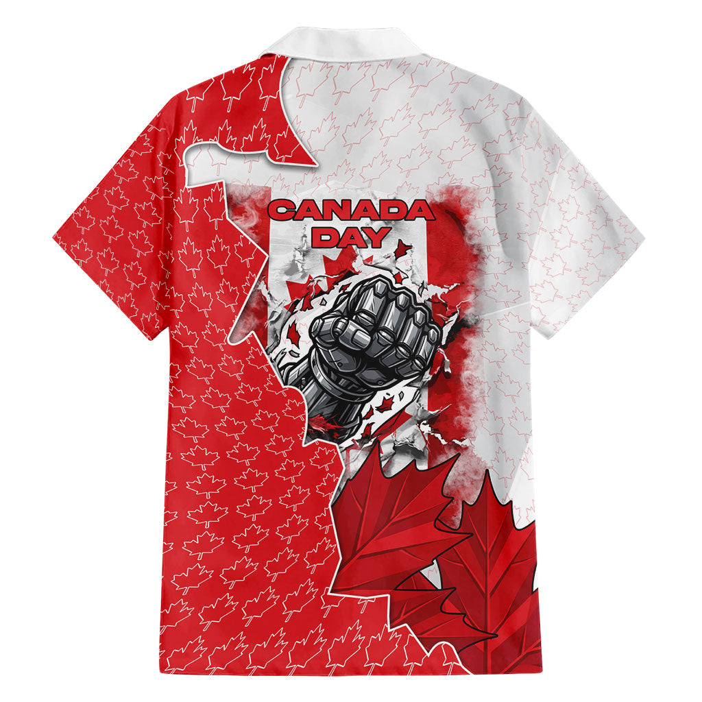 Canada Day Hawaiian Shirt Patriotic Maple Leaf - Robotic Fist