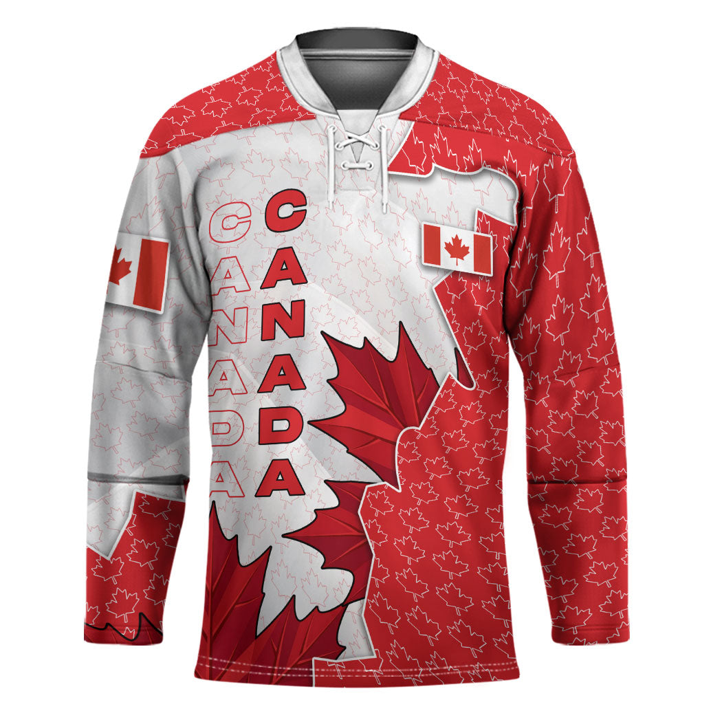 Canada Day Hockey Jersey Patriotic Maple Leaf - Robotic Fist