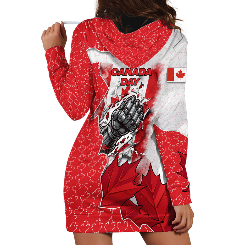 Canada Day Hoodie Dress Patriotic Maple Leaf - Robotic Fist