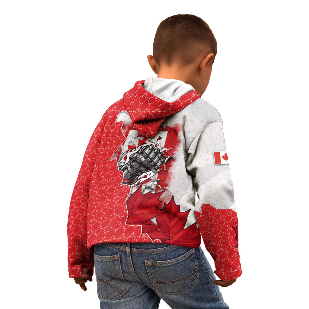 Canada Day Kid Hoodie Patriotic Maple Leaf - Robotic Fist