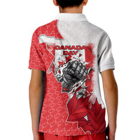 Canada Day Kid Polo Shirt Patriotic Maple Leaf - Robotic Fist